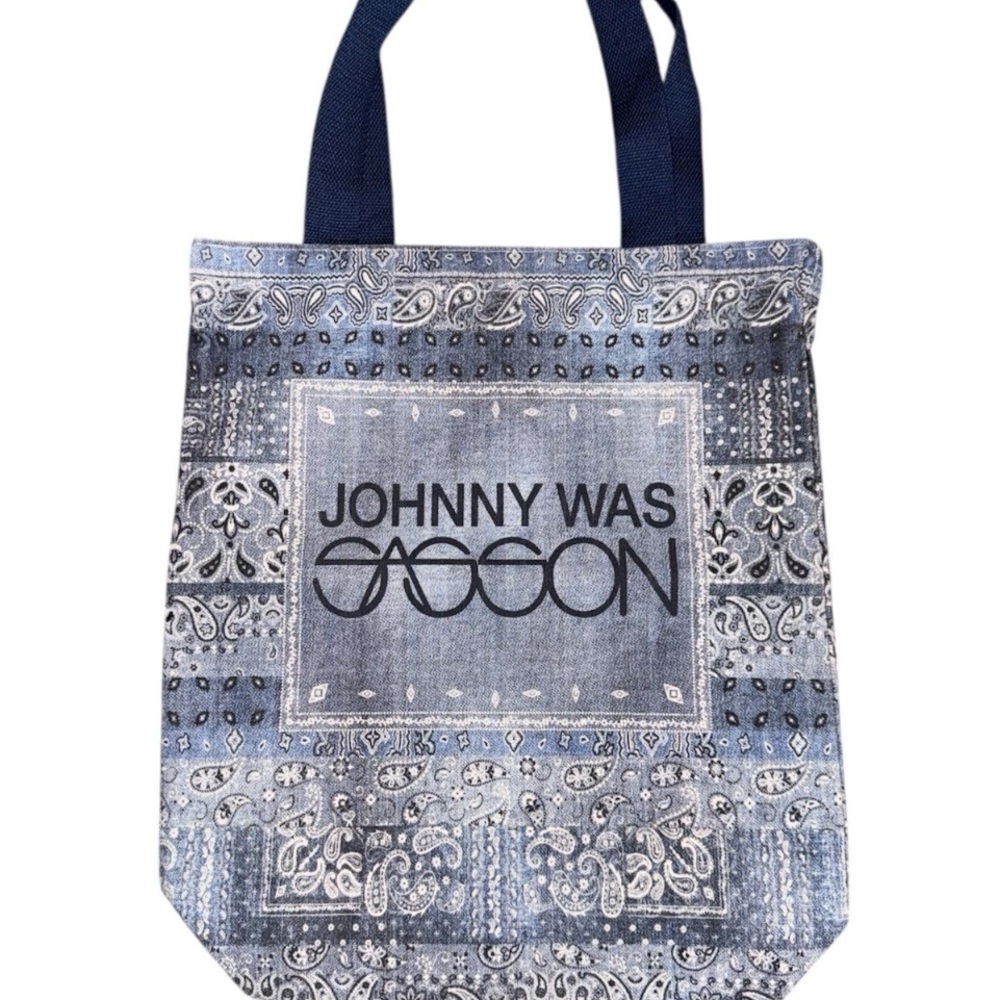 Johnny Was Black and Blue Paisley Tote